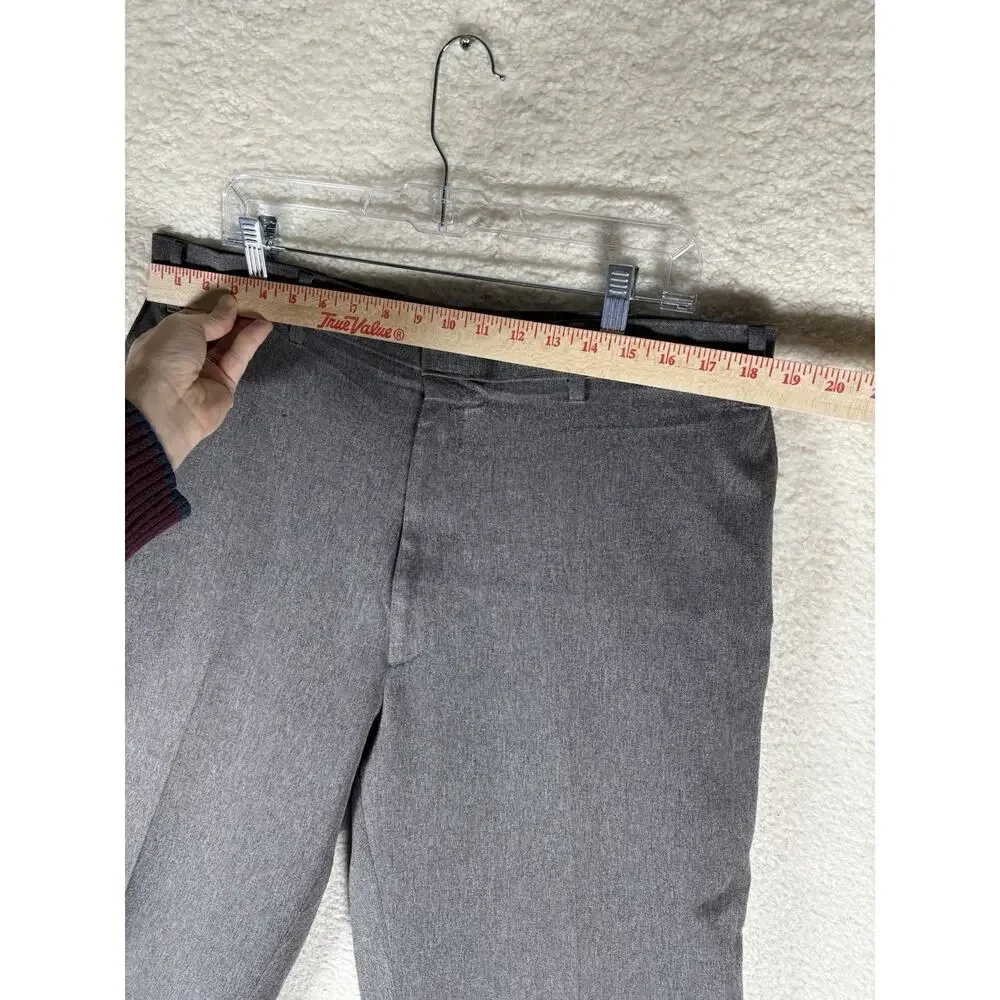 Vintage Levis 517 Action Slacks 37x27 Gray Polyester 80s 90s Dress Pants